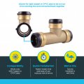 Sharkbite 1-1 2 Inch Slip Tee Push To Connect Brass Plumbing Fitting Copper And Cpvc Uxl0341