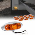 True Mods 12pc 2 5 Amber Led Trailer Marker Light Kit W Chrome Bezel Dot Fmvss 108 Sae P2 Surface Mount Waterproof Ip67 Side 