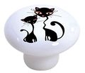 Carolina Hardware And Decor 2410 Black Cats With Long Necks Ceramic Cabinet Drawer Knob 