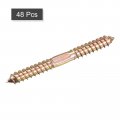 Uxcell 10x100mm Hanger Bolts 48pcs Double Ended Self-tapping Thread Wood To Dowel Screws For Connecting