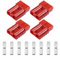 4 Set 50a Battery Quick Connector Kit Car Trailer Plug Connect Disconnect Red 