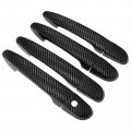 Set Of 4 Front Rear Left Right Carbon Fiber Exterior Door Handle Cover 