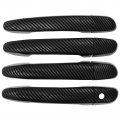 Set Of 4 Front Rear Left Right Carbon Fiber Exterior Door Handle Cover