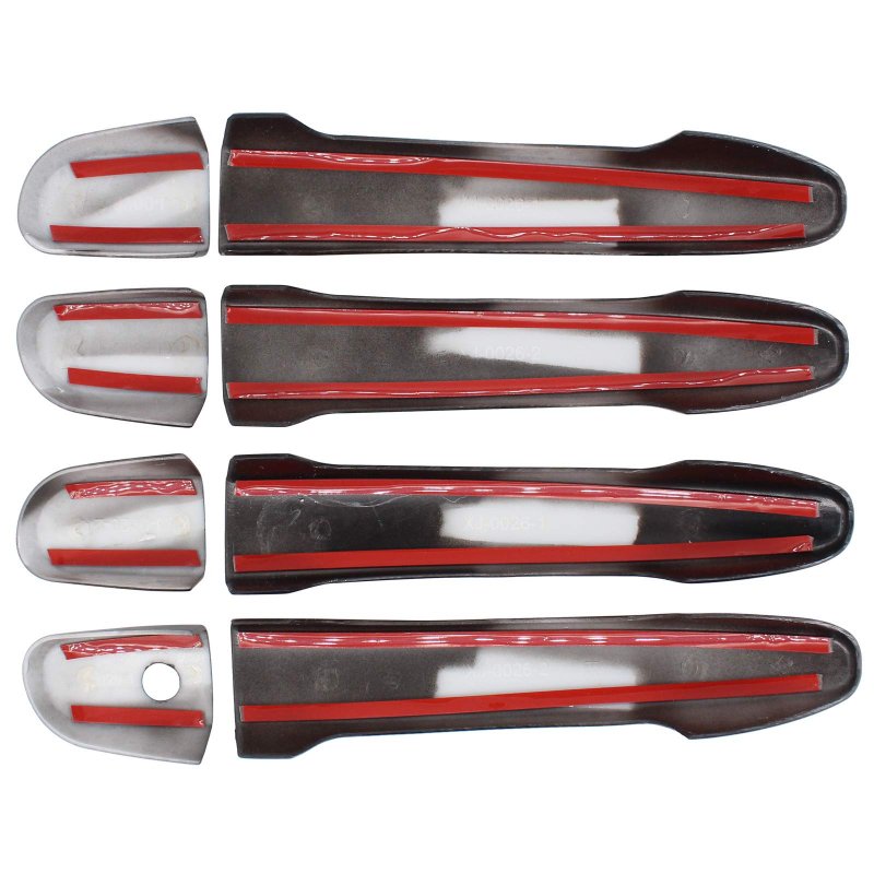 Set Of 4 Front Rear Left Right Carbon Fiber Exterior Door Handle Cover
