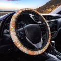 Fuibeng 12 Piece Hippie Car Accessories Set Retro 70s Flower Auto Seat Covers Full 15inch Steering Wheel Belt Cover Center