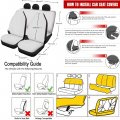 Fuibeng 12 Piece Hippie Car Accessories Set Retro 70s Flower Auto Seat Covers Full 15inch Steering Wheel Belt Cover Center