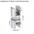 Uxcell Glass Shelf Brackets Adjustable Zinc Alloy Clamp Holder Double-sided For 8-10mm Thick 4pcs