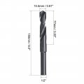 Uxcell 15 5mm Reduced Shank Drill Bit Hss 6542 Black Oxide With 1 2 Inch Straight