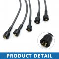 A Absopro Car Spark Plug Wires 09001 Ignition Cable Wire For Volkswagen Beetle 1950-1978 Silicone Metal Black Set Of 5