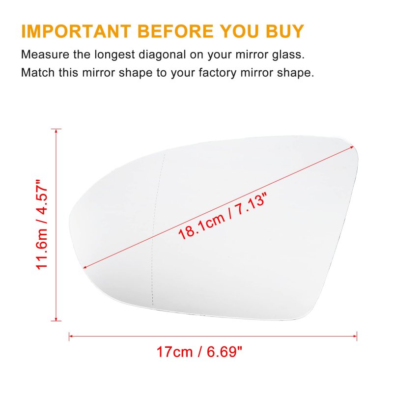 Car Rearview Left Driver Side Heated Mirror Glass Replacement W Backing Plate For Chevrolet Cruze 2016-2019