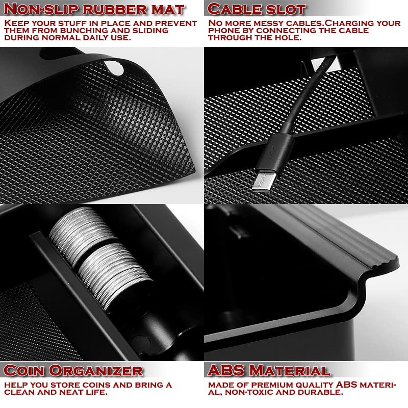 Eparts Center Console Organizer Storage Box For 2015 2016 2017 2018 2019 2020 Ford F-150 No Usb Port