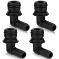 Tallew 4 Pcs 3 8 Quad Port Fittings Npt 90 Elbow Hose Connector Barb For Gardens Lawns Water System Pump Flojet Pumps Od 
