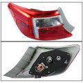 Waltyotur Outer Clear Red Left Driver Side Tail Lights Brake Lamp Light Replacement For 2012-2014 Toyota Camry W Bulbs