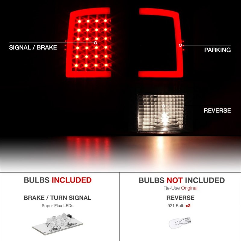 Oled Neon Tube Tail Light Lamp For 2009-2018 Dodge Ram 1500 2500 3500 Factory Incandescent Model Matte Black Housing Smoke Lens