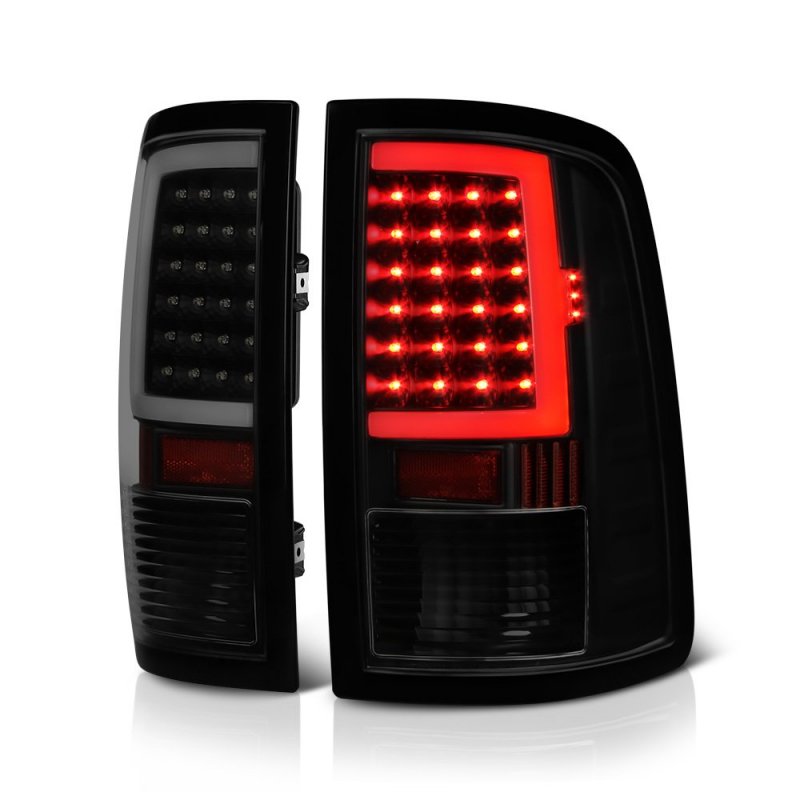 Oled Neon Tube Tail Light Lamp For 2009-2018 Dodge Ram 1500 2500 3500 Factory Incandescent Model Matte Black Housing Smoke Lens