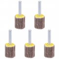 Uxcell 20mm Flap Wheels Shank Mounted Sandpaper Abrasive Wheel 80 Grits 5 Pcs