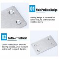 Uxcell 4pcs Straight Bracket Stainless Steel 60x38mm Flat Brace Fastener Brackets Corner Protector Support With Screws For Wall