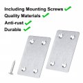 Uxcell 4pcs Straight Bracket Stainless Steel 60x38mm Flat Brace Fastener Brackets Corner Protector Support With Screws For Wall