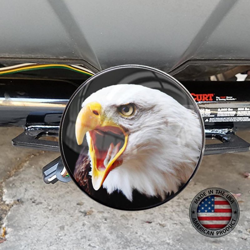 Tricktoppers Trailer Hitch Cover Plug For 2 Inch Receivers Class 3 4 5 With 1 Pin Offset And Hole - Printed High Resolution
