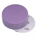 Uxcell 20pcs 3-inch Purple Sanding Discs 100 Grits Hook And Loop Professional Aluminum Oxide Sand Paper Wet Dry Polish For Wood