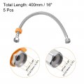 Uxcell Faucet Supply Line Connector 5pcs G1 2 Female X 16 Inch Long Braided 304 Stainless Steel Water Hose Silver Tone