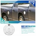 X Autohaux Chrome Plated Fuel Tank Filler Cap Cover Decoration For Dodge Ram 1500 2002-2008 Stick-on Gas Door Silver Tone