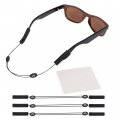 Eyeglasses Strap 3 Pack Sun Style No Tail Adjustable Sunglass Eyewear String Holder With Bonus Glasses Cleaning Cloth 