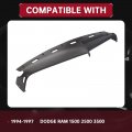 Hecasa Dash Cover For 1994-1997 Dodge Ram 1500 2500 3500 Molded Black Dashboard Cap Overlay Cover Only Not A Replacement