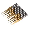 10pcs 15 Degree Titanium Nitride Carbide 0 1mm 1 8 Pcb Engraving Bits Cnc Router Tool