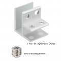 Uxcell 90 Degree Glass Clamp For 14-17mm Thickness Adjustable Double Side Shelf Support Bracket Aluminum Alloy Clip Holder