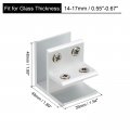 Uxcell 90 Degree Glass Clamp For 14-17mm Thickness Adjustable Double Side Shelf Support Bracket Aluminum Alloy Clip Holder