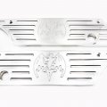Httmt- Saddlebag Latch Cover Compatible With H-d Touring 1993-2013 Chrome Engraved Bat Billet