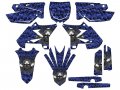2002-2004 Fits Ufo Restyle Yz 125 Flaming Gearhead Blue Senge Graphics Complete Kit For Yamaha 