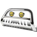 Compatible With Dodge Dakota 3 Inches Chrome Bull Bar 6 Housing Amber Lens Fog Lights