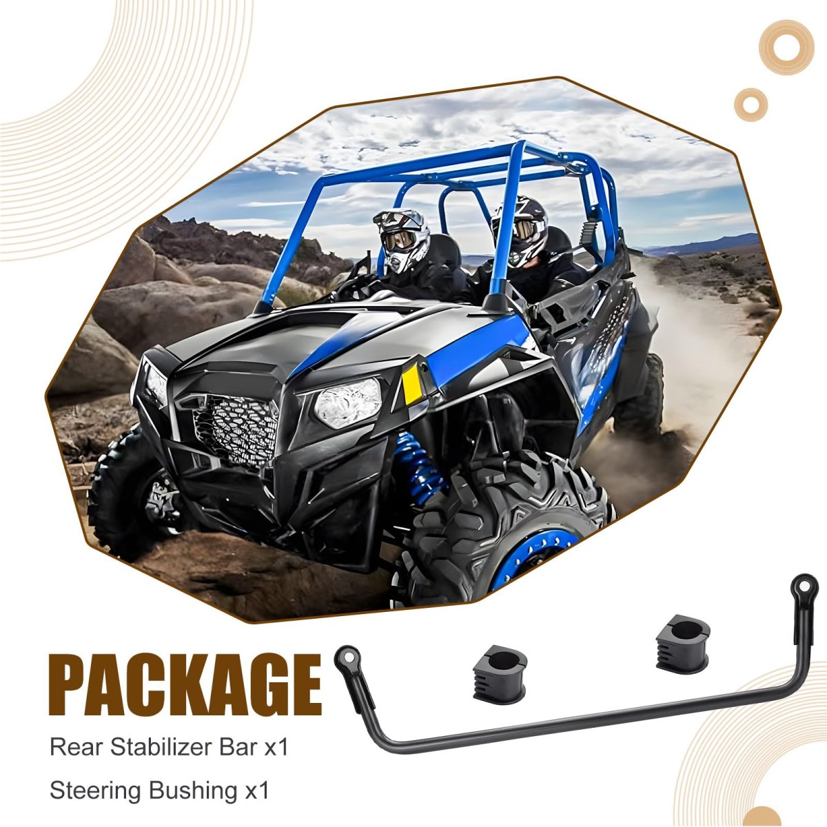 Rear Stabilizer Bar Steering Bushing For Polaris Ranger 800 Efi 2013-2014 Only Edition 1016353-458