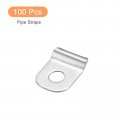 Uxcell 100 Pcs Pipe Strap Fit For 2 32in 2mm 304 Stainless Steel Clamp With 1 Hole Conduit Or Fixing