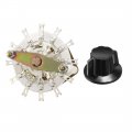 Uxcell 3t 3 Pole 3 Position 1 Deck Band Channel Rotary Switch Selector With Knob