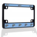 Fastasticdeals Metal Insert Bike License Plate Frame F-1d Tomcat Weatherproof Motorcycle Accessories Black 4 Holes Solid 