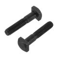 10pcs Square Head Bolts 5 16-18x1-1 2 Black Oxide Carbon Steel Machine Screws T-bolt For Machinery Railroad Electrical 