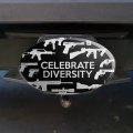 Guns Weapons Rifles Celebrate Diversity Second 2nd Amendment Oval Tow Trailer Hitch Cover Plug Insert