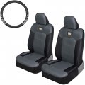 Meshflex Truck Seat Covers Front Set With Steering Wheel Cover For Cars Trucks And Suvs Fits Wheels 15 5 To 16 In Gray 