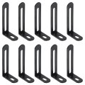 10 Pcs L Shaped Corner Brace Brackets 2 48 In X 1 28 0 59 Right Angle Metal Shelf For Wood Furniture Black 