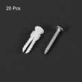 Uxcell 6mmx32mm Plastic Expansion Tube Pipe For Drywall With Screws White 20pcs