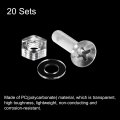 Uxcell M4 X 20mm Plastic Phillips Machine Screws With Nuts And Flat Washers Pc Head Bolts Transparent 20 Sets