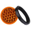 4 In 24 Led Round Trailer Tail Light Amber Lens Waterproof Side Marker Clearance Lamp For Truck Rv Atv Van Bus 