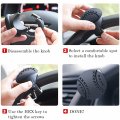 Geinnova Car Steering Wheel Spinner Driving Knob Ball Silicone Matte Non-slip Universal For Boat Cars Trucks Baseball Black