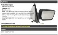 Right Passenger Side Square Head Power Mirror Manual Folding Heated Turn Signal Puddle Light Without Auto-dimming Blind Spot