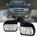 Front Bumper Fog Lights Assembly W Bulbs For Chevy Silverado 2003 2004 2005 2006 Fog Lamps Clear Lens 1 Pair