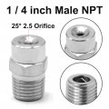 Hoypeyfiy 6pcs 25 Degree Surface Cleaner Tips With 2 5 Orifice Stainless Steel 4500 Psi 1 4 Male Npt Threaded Spray Nozzles