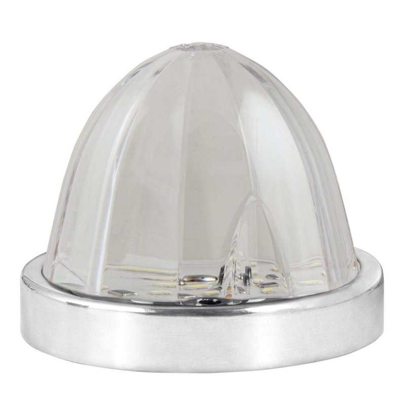Red Clear Classic Watermelon Surface Mount 18 Led Turn Marker Light With Stainless Steel Bezel 3 4375 In Diameter X 2 625